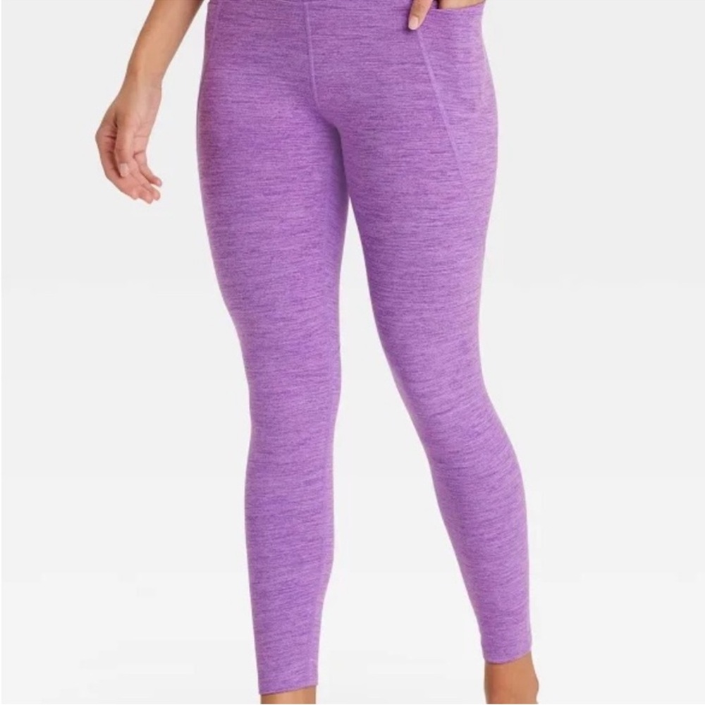 JoyLab High Rise Cozy 7/8 SpaceDye Purple Leggings